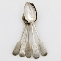 Lot 241 - Five Russian silver spoons.