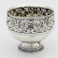 Lot 247 - Silver embossed rose bowl.