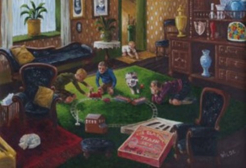 Lot 399 - Fred Wilde, two oil paintings and books.