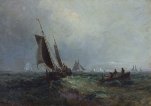 Lot 466 - Samuel Calvert, Maritime scene with various