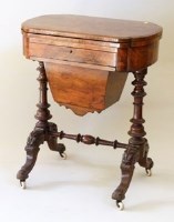 Lot 538 - Victorian figured walnut combined games and work table