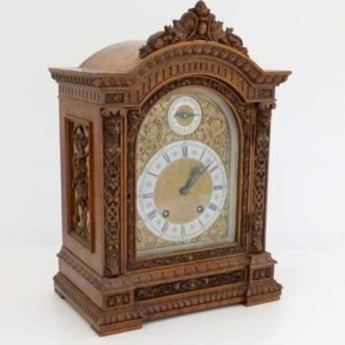 Lot 6 - Victorian bracket clock with walnut case.