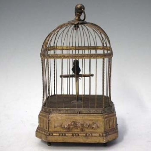 Lot 43 - Late 19th century automaton in the form of a small bird on perch