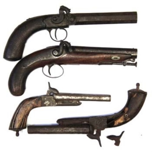 Lot 94 - Percussion pistol and three others
