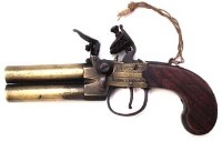 Lot 96 - D. Anderson signed over and under tap pistol.