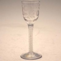 Lot 147 - Jacobite engraved wine glass.