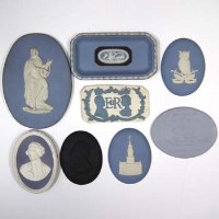 Lot 228 - Seven Wedgwood Plaques and a tri-colour dish