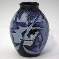 Lot 234 - Moorcroft blue lagoon vase.