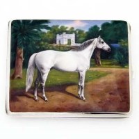 Lot 270 - Continental silver cigarette case with enamel