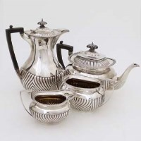 Lot 275 - Four-piece silver tea set