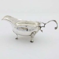 Lot 292 - Hester Bateman silver sauce boat.