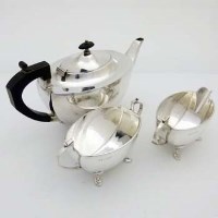 Lot 299 - Silver tea set.