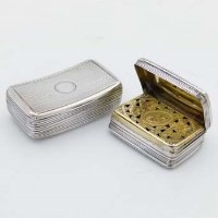 Lot 305 - Silver vinaigrette and snuff box (2).