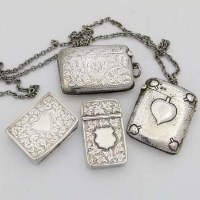 Lot 308 - Four silver vestas cases.