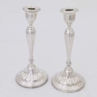 Lot 309 - Pair of silver candlesticks.