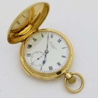 Lot 416 - 18ct gold Benson stem wind repeating Hunter pocket watch (and spare winder).