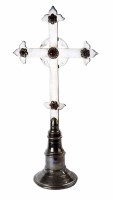 Lot 161 - Late Victorian gothic style silver plated standing alter cross