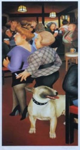 Lot 533 - After Beryl Cook, Dog in the Dolphin, signed limited edition print.