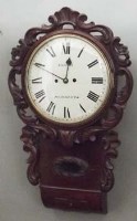 Lot 1 - Victorian mahogany drop dial wall clock
