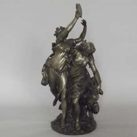 Lot 25 - Clodion bronze figure group (patination rubbed).