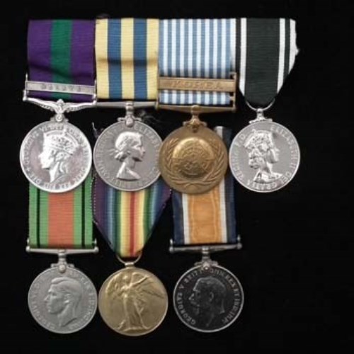 Lot 84 - Group of medals to include WW1 group of two, Korea Medal etc (7).