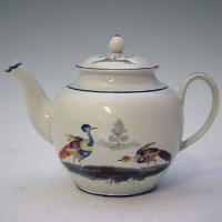 Lot 132 - Pearlware teapot and cover, probably Neale & Co.