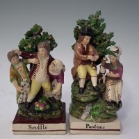 Lot 139 - Two Staffordshire bocage groups - Scuffle and