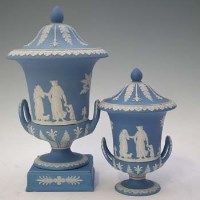 Lot 170 - Two Wedgwood jasper vases