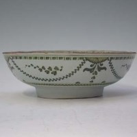 Lot 171 - Rare English Delft shallow bowl, green
