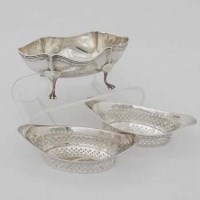 Lot 235 - Pair of silver oval baskets and an oval bowl (3).