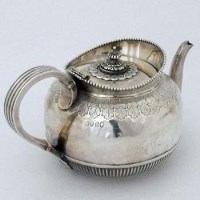 Lot 237 - Victorian silver globular teapot.
