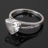 Lot 257 - Single stone heart-cut diamond ring by Boodles