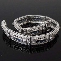 Lot 269 - White Gold Sapphire and Diamond Bracelet