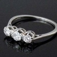 Lot 280 - Three stone Diamond and Platinum ring