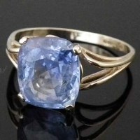 Lot 284 - Single stone pale blue ring, 11.39 x 9.87mm