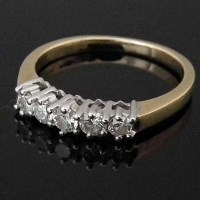 Lot 295 - Five stone diamond ring.