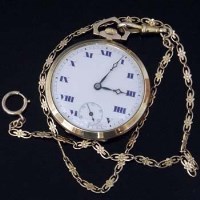 Lot 352 - Swiss art deco 9ct gold fob watch and 9ct gold