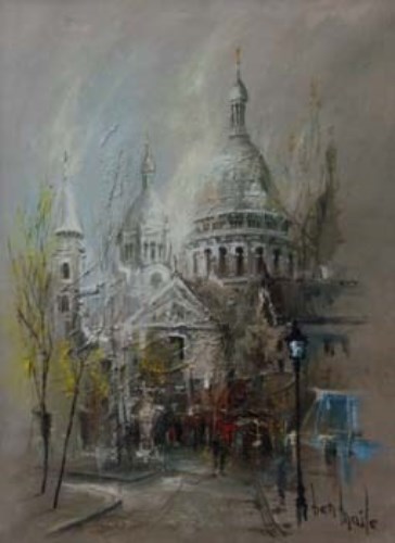 Lot 419 - Ben Maile, Basilique du Sacré-Cœur, Paris, oil.