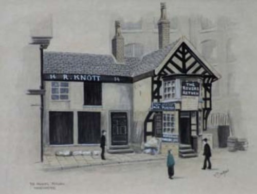 Lot 449 - Tom Dodson, The Rovers Return, Manchester, watercolour.