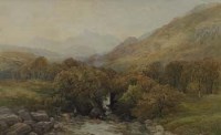Lot 513 - E.M. Wimperis, River view with fisherman and another rural watercolour (2).