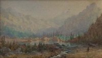 Lot 524 - Willem van de Velde, Alpine view, watercolour.