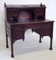 Lot 538 - Late Victorian mahogany writing desk by Edwards & Roberts