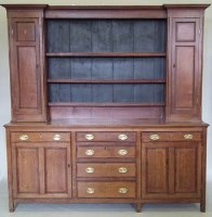 Lot 540 - Oak dresser banded in mahogany, early 19th century