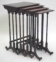 Lot 542 - Set of four mahogany nesting tables