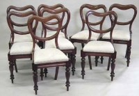 Lot 547 - Eight close matching (6 plus 2) Victorian mahogany dining chairs