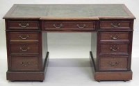 Lot 548 - Mahogany twin pedestal desk.