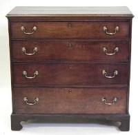 Lot 555 - George III oak chest of drawers.