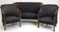 Lot 581 - Edwardian mahogany salon suite
