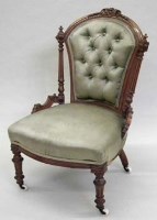 Lot 585 - Victorian show frame walnut nursery chair