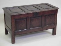Lot 586 - Small oak coffer circa 1700